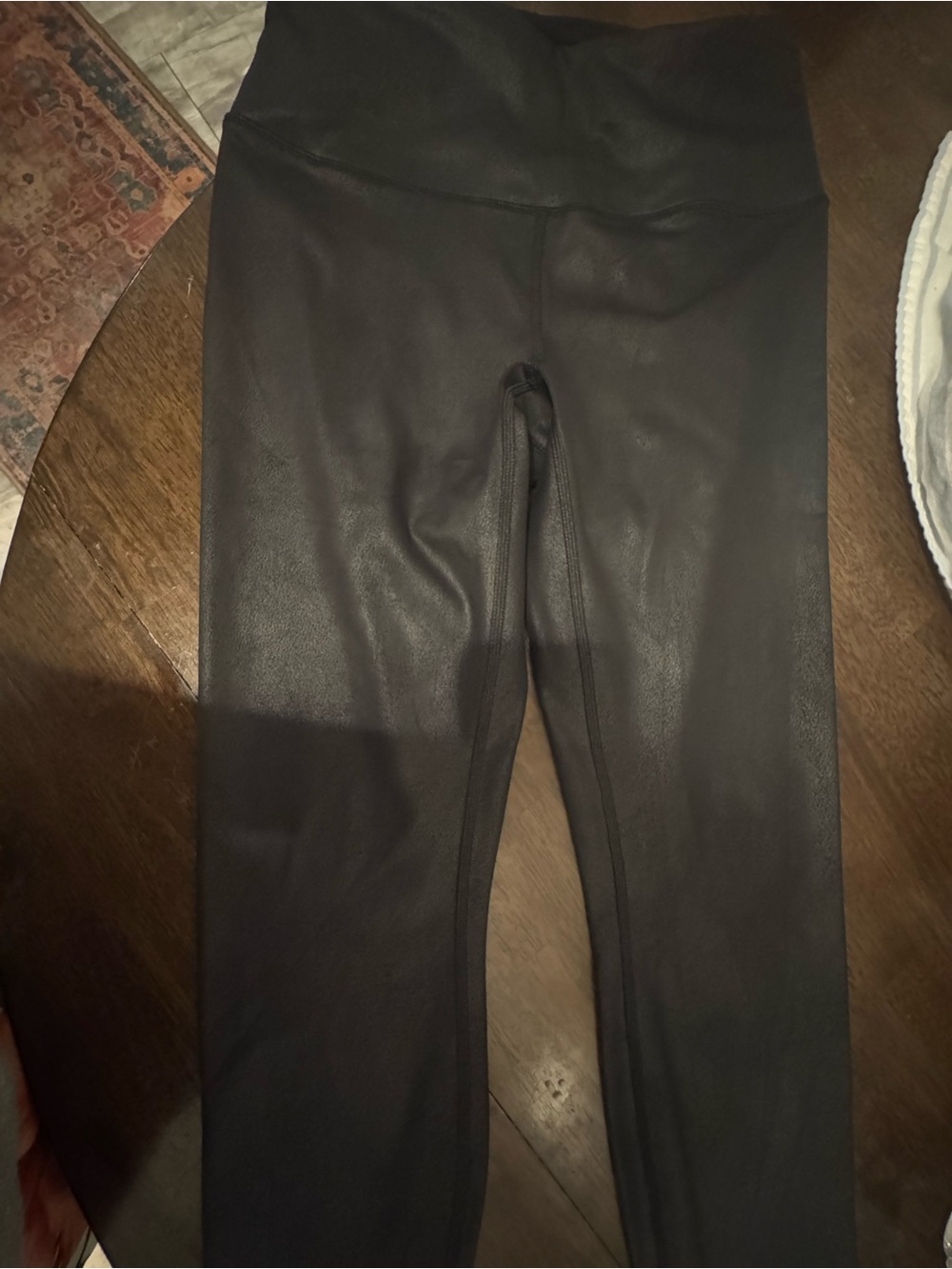 90 Degree By Reflex Black Faux Leather-Look Leggings